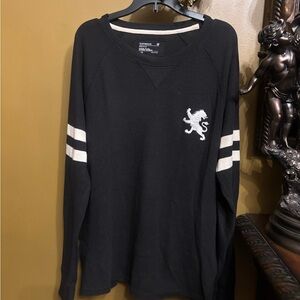 Express Black Long Sleeve Tee with White Emblem